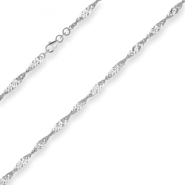 3.8mm Singapurkette aus 925 Silber 55cm