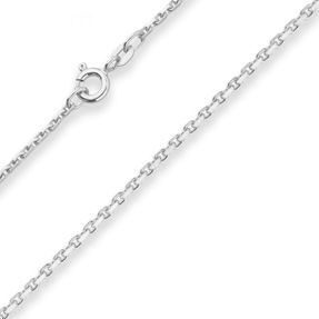 1,6mm Ankerkette diamantiert Silberkette Collier Halskette aus 925 Silber 38cm