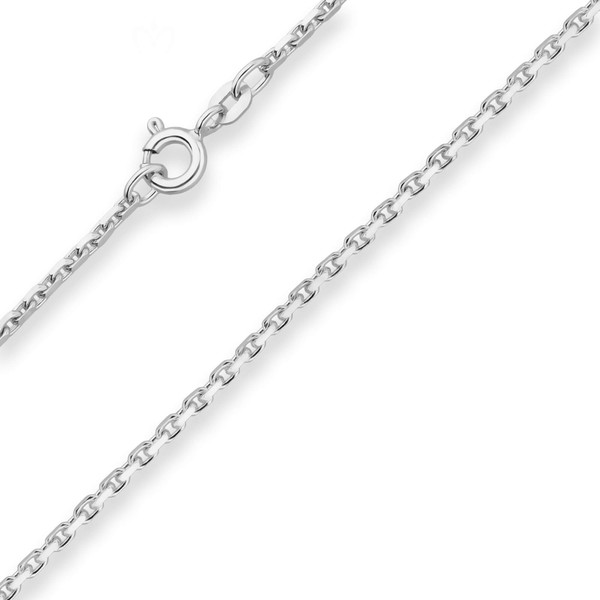 1.6mm Ankerkette diamantiert aus 925 Silber 70cm