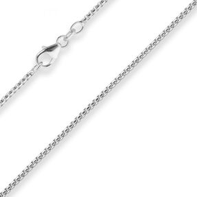 1,5mm Veneziakette rund Silberkette Collier Halskette aus 925 Silber 38cm