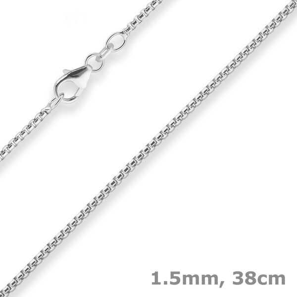 1.5mm Veneziakette rund aus 925 Silber 38cm