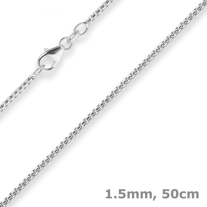 1.5mm Veneziakette rund aus 925 Silber 50cm