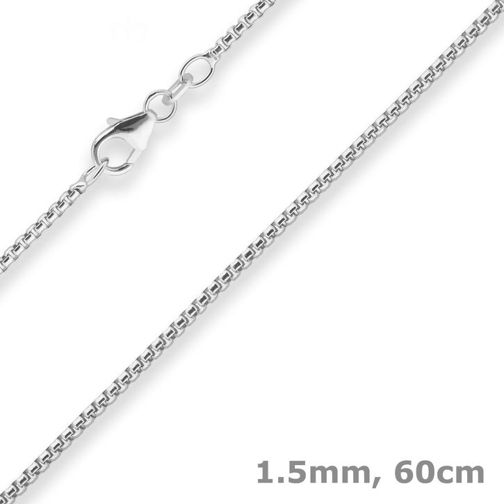 1.5mm Veneziakette rund aus 925 Silber 60cm