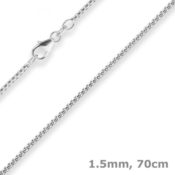 1.5mm Veneziakette rund aus 925 Silber 70cm