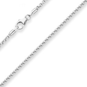 2mm Veneziakette rund Silberkette Collier Halskette aus 925 Silber 42cm