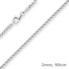 2mm Veneziakette rund Silberkette Collier Halskette aus 925 Silber 90cm