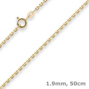 1,9mm Ankerkette diamantiert Kette Collier Halskette aus 333 Gold Gelbgold 50cm