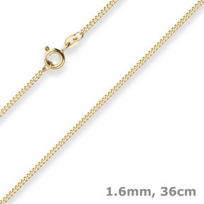 1,6mm Panzerkette Goldkette Collier Halskette aus 333 Gold Gelbgold 36cm