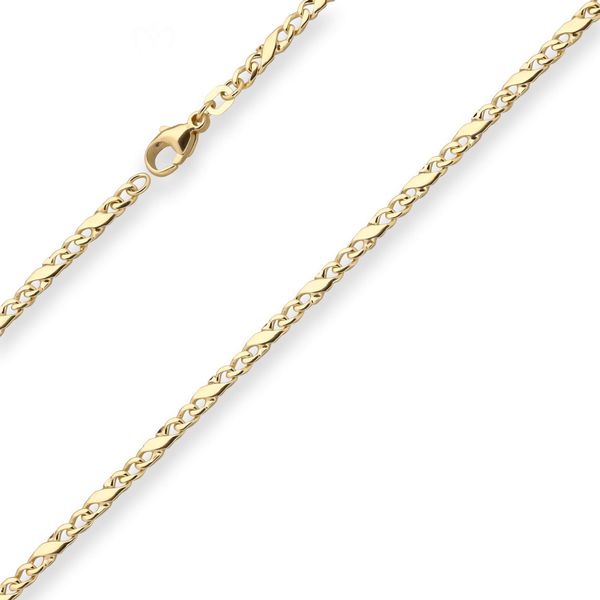 3.4mm Dollarkette aus 333 Gelbgold 55cm