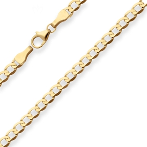 3,9mm Panzerkette weit Goldkette Collier Halskette aus 333 Gold Gelbgold 50cm
