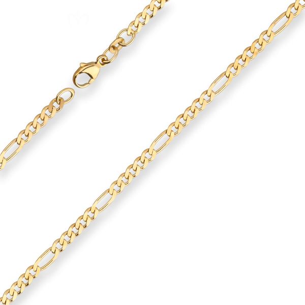 2.8mm Figarokette diamantiert aus 333 Gelbgold 42cm