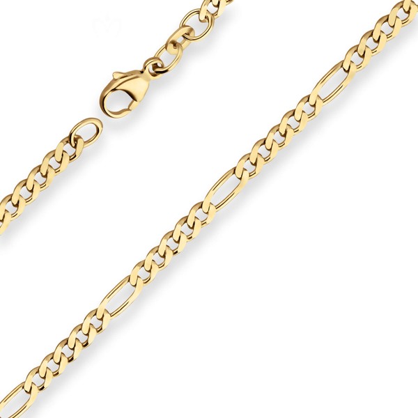 2.8mm Figarokette diamantiert aus 333 Gelbgold 50cm