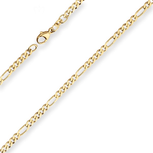 2.8mm Figarokette diamantiert aus 333 Gelbgold 50cm