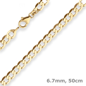 6,7mm Panzerkette weit Goldkette Collier Halskette aus 333 Gold Gelbgold 50cm 6,7mm Panzerkette weit Goldkette Collier Halskette aus 333 Gold Gelbgold 50cm
