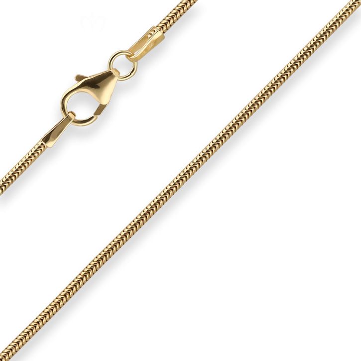 1.2mm Schlangenkette aus 333 Gelbgold 45cm