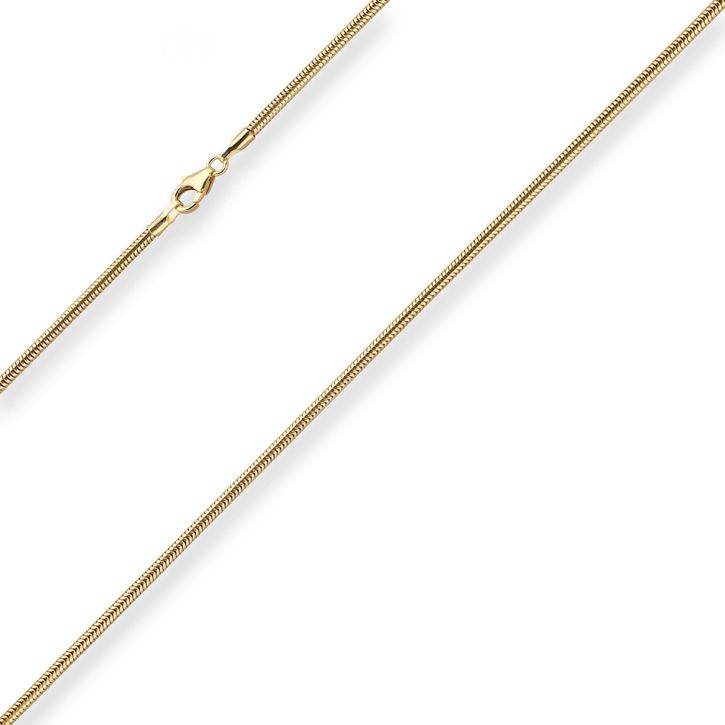 1.9mm Schlangenkette aus 333 Gelbgold 38cm