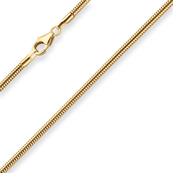1.9mm Schlangenkette aus 333 Gelbgold 42cm