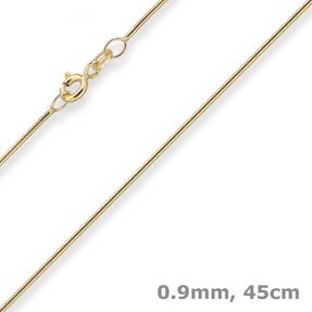 0,9mm Schlangenkette Goldkette Collier Halskette aus 333 Gold Gelbgold 45cm 0,9mm Schlangenkette Goldkette Collier Halskette aus 333 Gold Gelbgold 45cm