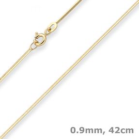 0,9mm Schlangenkette diamantiert Collier Halskette aus 333 Gold Gelbgold 42cm