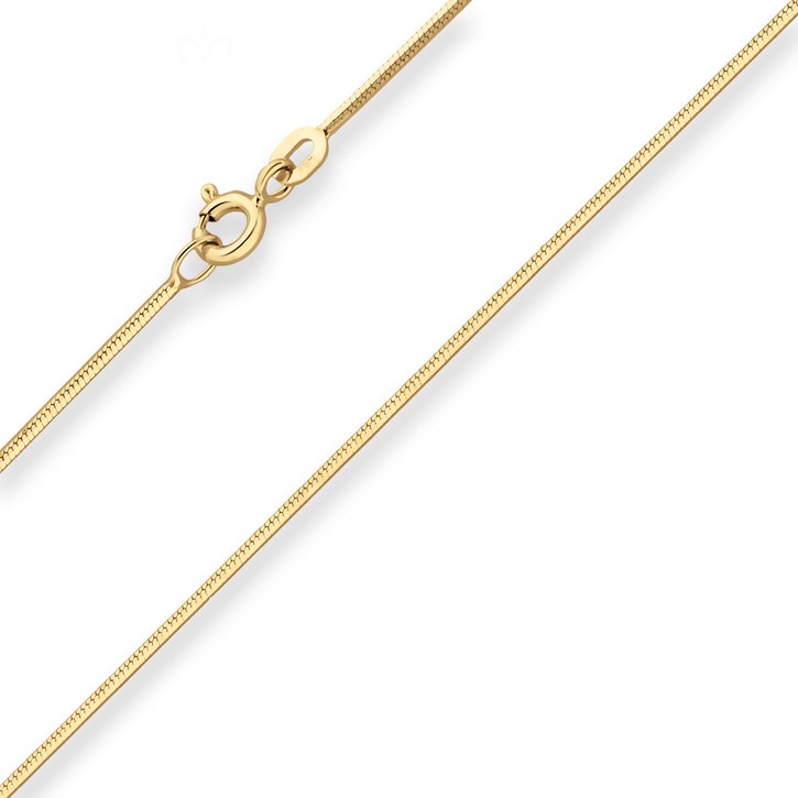 0.9mm Schlangenkette diamantiert aus 333 Gelbgold 45cm
