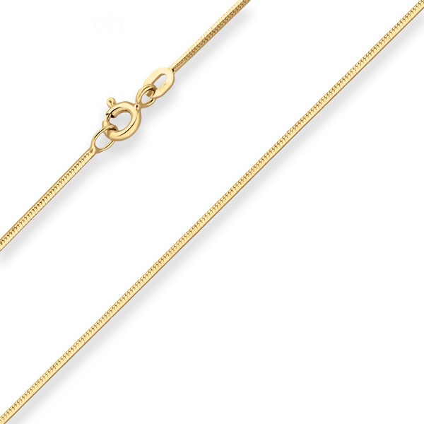 0.9mm Schlangenkette diamantiert aus 333 Gelbgold 45cm