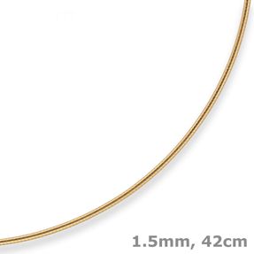 1,5mm Halsreif Tondakette Collier Omegareif Halskette aus 333 Gold Gelbgold 42cm