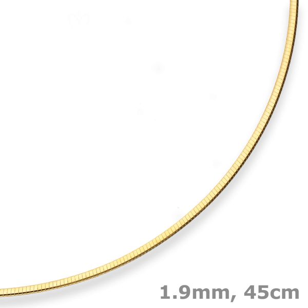 1.9mm Tondakette oval Omegareif aus 333 Gelbgold 45cm