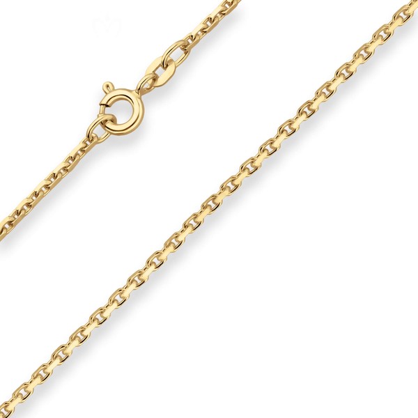 1.6mm Ankerkette diamantiert aus 333 Gelbgold 45cm