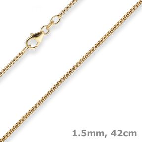 1,5mm Veneziakette rund Goldkette Collier Halskette aus 333 Gold Gelbgold 42cm