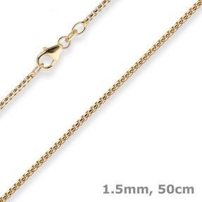 1,5mm Veneziakette rund Goldkette Collier Halskette aus 333 Gold Gelbgold 50cm