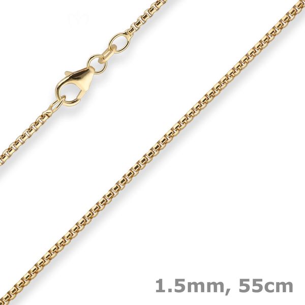 1.5mm Veneziakette rund aus 333 Gelbgold 55cm