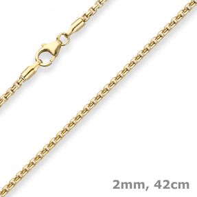 2mm Veneziakette rund Goldkette Collier Halskette aus 333 Gold Gelbgold 42cm