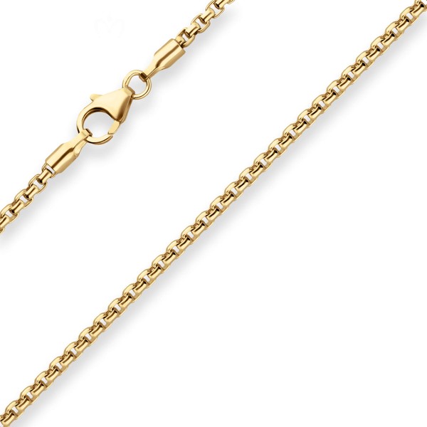 2mm Veneziakette rund aus 333 Gelbgold 42cm
