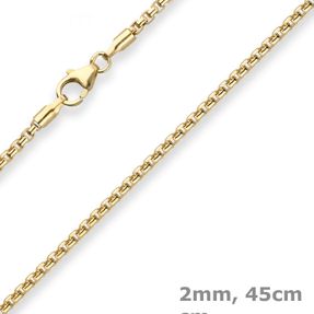 2mm Veneziakette rund Goldkette Collier Halskette aus 333 Gold Gelbgold 45cm