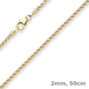 2mm Veneziakette rund Goldkette Collier Halskette aus 333 Gold Gelbgold 50cm