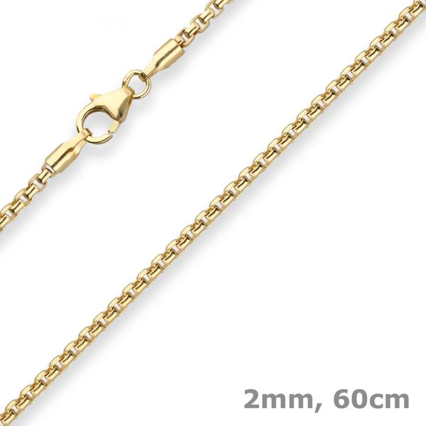 2mm Veneziakette rund aus 333 Gelbgold 60cm