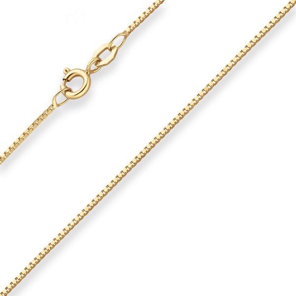 0.9mm Veneziakette aus 333 Gelbgold 34cm