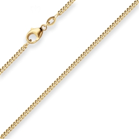 2,1mm Panzerkette Goldkette Collier Halskette aus 375 Gold Gelbgold 45cm