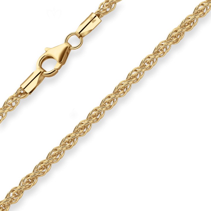 3mm Fantasiekette aus 375 Gelbgold 60cm