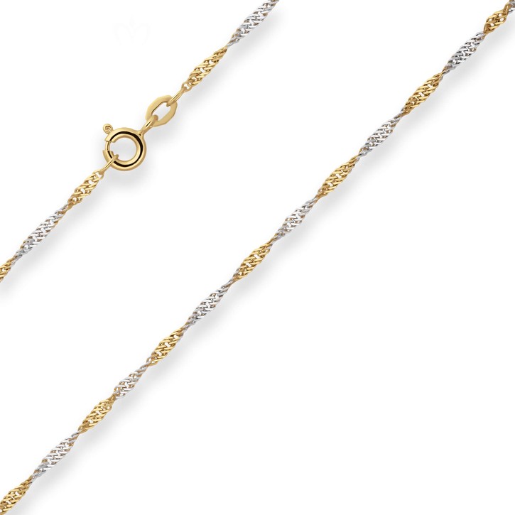 1.8mm Singapurkette aus 375 Gelbgold 45cm