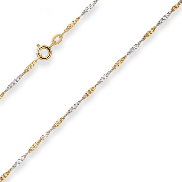 1.8mm Singapurkette aus 375 Gelbgold 45cm