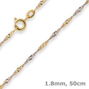 1,8mm Singapurkette Goldkette Collier Halskette aus 375 Gold Gelbgold 50cm 1,8mm Singapurkette Goldkette Collier Halskette aus 375 Gold Gelbgold 50cm