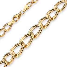 Zwillingspanzerkette Goldkette Collier Halskette aus 585 Gold Gelbgold 45cm