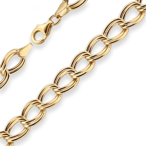 9,2mm Armband Zwillingspanzerkette Armschmuck aus 585 Gold Gelbgold 21cm 9,2mm Armband Zwillingspanzerkette Armschmuck aus 585 Gold Gelbgold 21cm