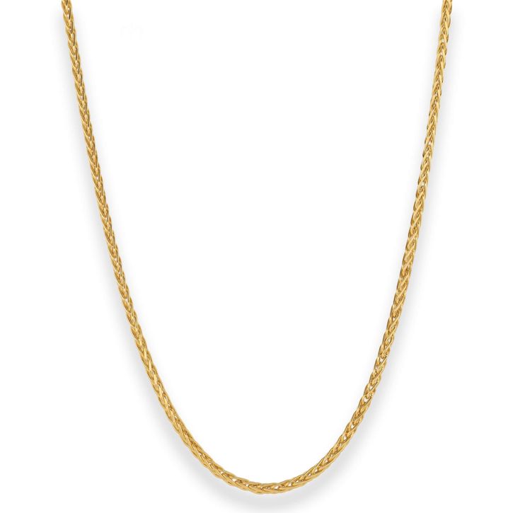 2.1mm Zopfkette rund aus 585 Gelbgold 50cm