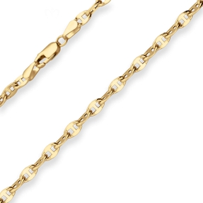 3,4mm Ankerkette-Steg Goldkette Collier Halskette aus 585 Gold Gelbgold 50cm