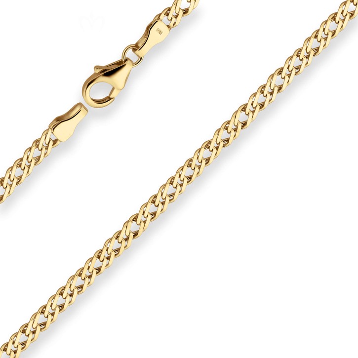 3.9mm Armband Zwillingspanzerkette aus 585 Gelbgold 21cm