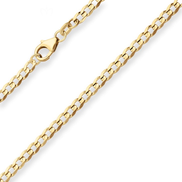 3.1mm Panzerkette weit aus 585 Gelbgold 60cm