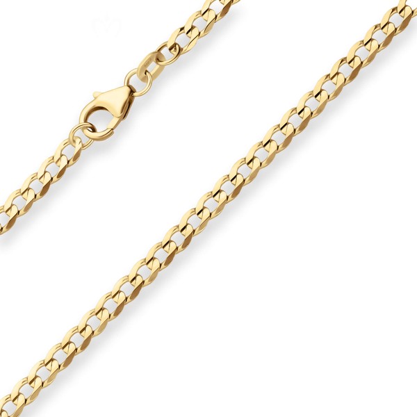 3.1mm Panzerkette weit aus 585 Gelbgold 60cm