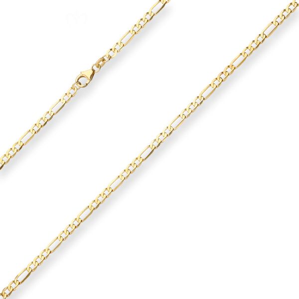 3.3mm Figarokette diamantiert aus 585 Gelbgold 60cm